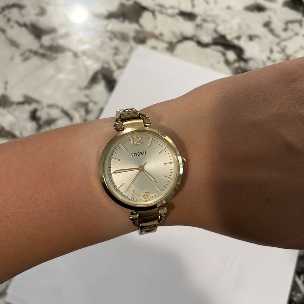FOSSIL GEORGIA WATCH ES 3084 GOLD TONE STAINLESS STEEL